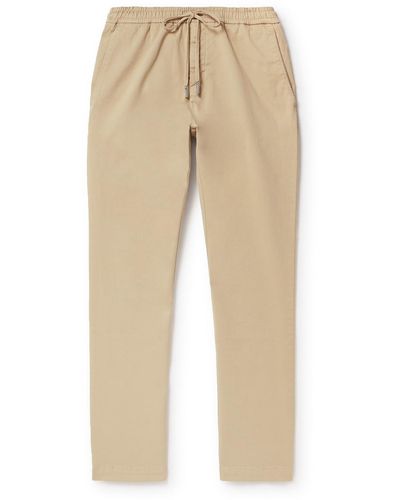 MR P. Straight-leg Cotton-blend Twill Drawstring Pants - Natural