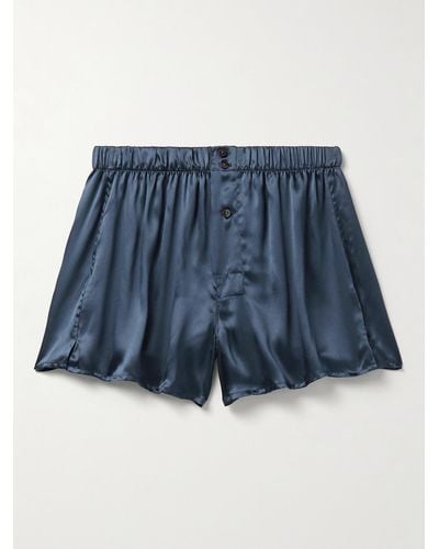 Rubinacci Silk-satin Boxer Shorts - Blue