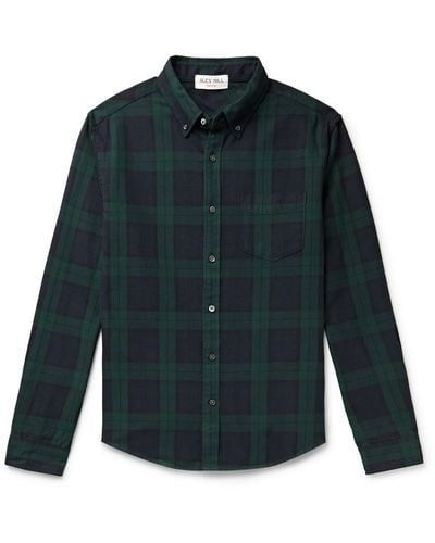 Alex Mill Mill Button-down Collar Checked Cotton Shirt - Green