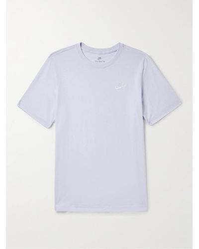 Nike T-shirt in jersey di cotone con logo ricamato NSW - Viola