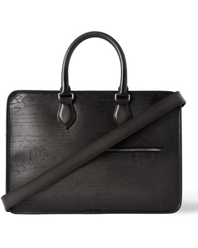 Berluti Un Jour Mini Scritto Leather Briefcase - Black