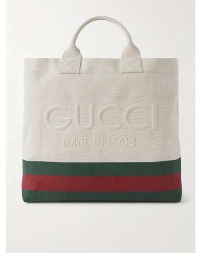 Gucci Borsa shopping piccola cabas in cotone bicolor - Neutro