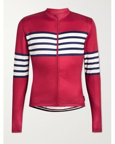 Café du Cycliste Claudette Striped Recycled Cycling Jersey - Red