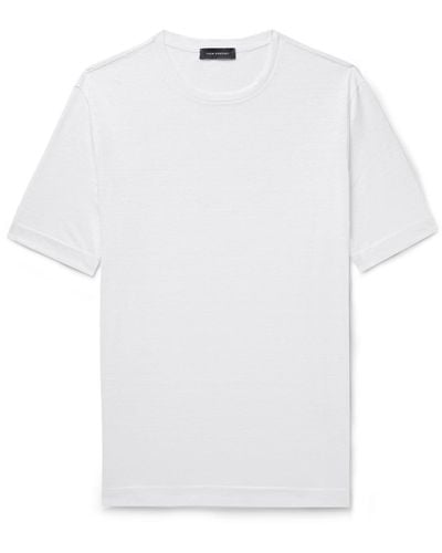 Thom Sweeney Slub Linen T-shirt - White