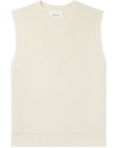 Rohe Ribbed Wool Sweater Vest - Natural