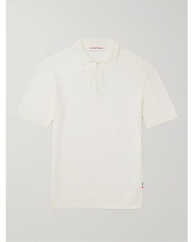 Orlebar Brown Maranon Perforated Cotton Polo Shirt - White