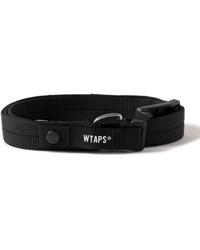 WTAPS 2cm Logo-embroidered Canvas Belt - Black