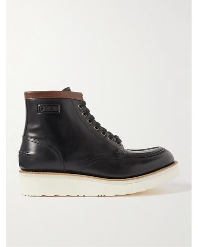 Grenson Asa Leather Derby Boots - Black