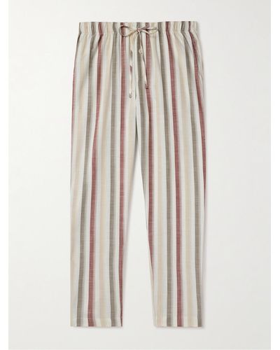 Hanro Night & Day Striped Cotton Pyjama Trousers - Natural