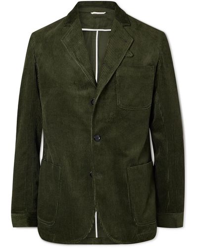 Oliver Spencer Solms Cotton-corduroy Suit Jacket - Green