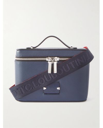Christian Louboutin Kepipouch Rubber-panelled Full-grain Leather Messenger Bag - Blue