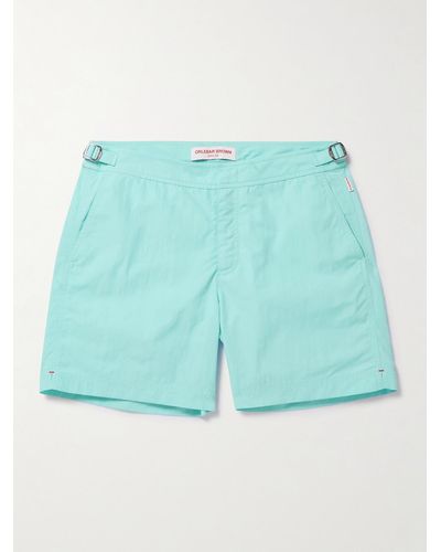Orlebar Brown Bulldog Ii Straight-leg Mid-length Cotton-blend Swim Shorts - Blue