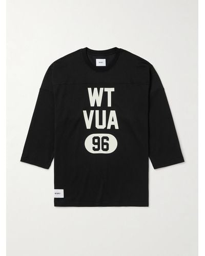 WTAPS Logo-print Cotton-blend Jersey T-shirt - Black