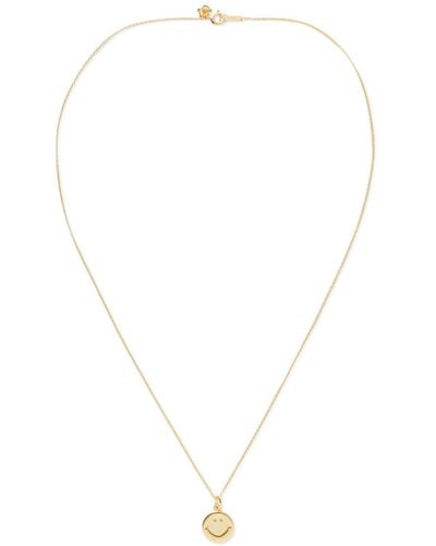 Needles Gold-plated Pendant Necklace - White