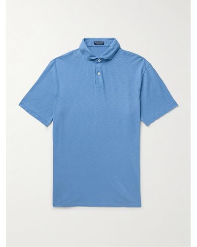 Peter Millar Journeyman Slub Pima Cotton-jersey Polo Shirt - Blue