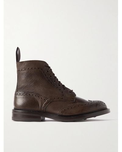 Tricker's Stow In Dark Leather Boots - Brown