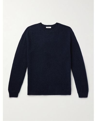 Boglioli Pullover aus einer gebürsteten Woll-Kaschmirmischung - Blau