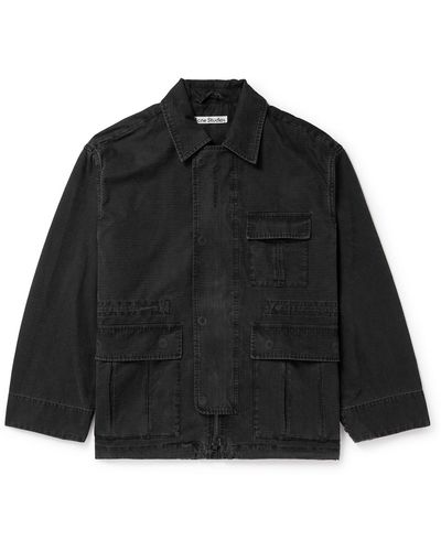 Acne Studios Ostera Oversized Garment-dyed Cotton-ripstop Chore Jacket - Black