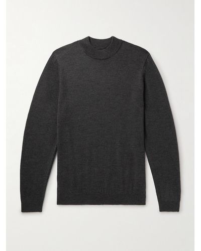NN07 Martin Merino Wool Mock-neck Sweater - Grey