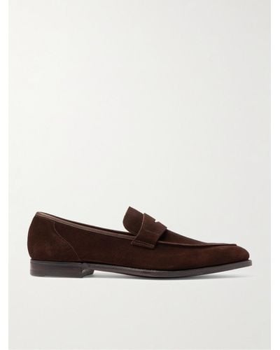 George Cleverley George Suede Penny Loafers - Brown