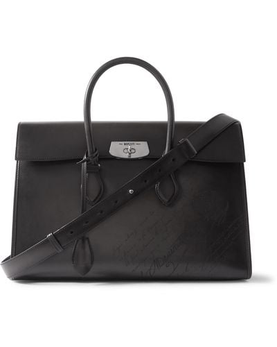 Berluti E'mio Scritto Venezia Leather Briefcase - Black