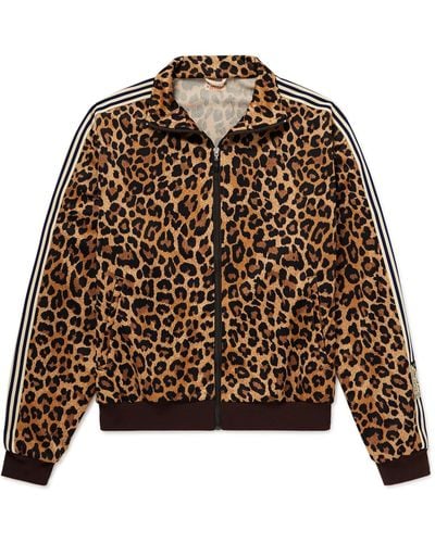 Kapital Webbing-trimmed Leopard-print Tech-jersey Track Jacket - Brown