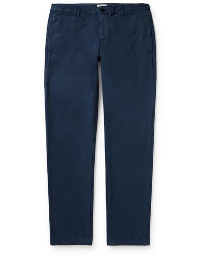 Hartford Tex Straight-leg Cotton-twill Pants - Blue