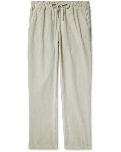 Save Khaki Easy Straight-leg Cotton-corduroy Elasticated Pants - White
