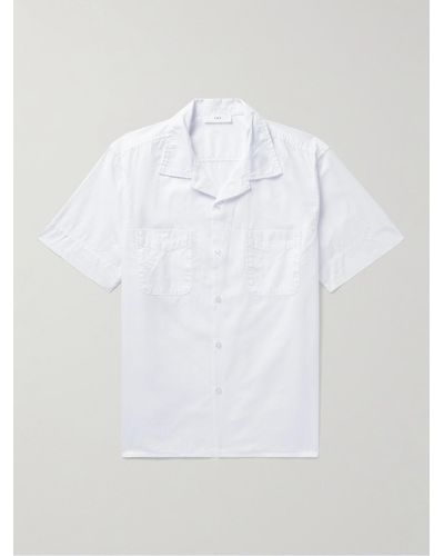 Save Khaki Garment-dyed Convertible-collar Cotton Oxford Shirt - White