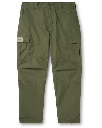Neighborhood Tapered Cotton And Nylon-blend Cargo Pants - Green