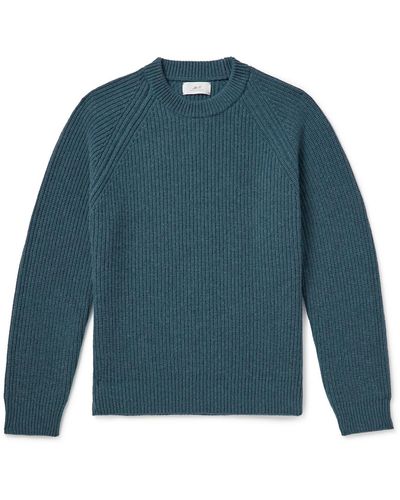MR P. Ribbed Wool Sweater - Blue