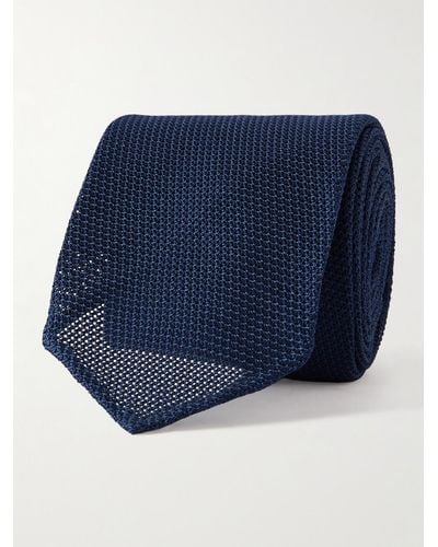 Drake's Cravatta in grenadine di seta - Blu