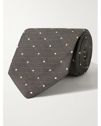 Tom Ford Krawatte aus Seiden-Jacquard mit Punkten - Grau