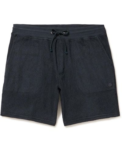 Outerknown High-tide Straight-leg Organic Cotton-blend Jersey Drawstring Shorts - Blue