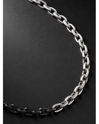AS29 Bold Links Blackened And White Gold Necklace