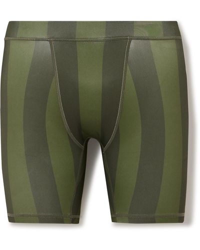 Y,IWO Hardwear Striped Logo-appliquéd Stretch-jersey Cycling Shorts - Green