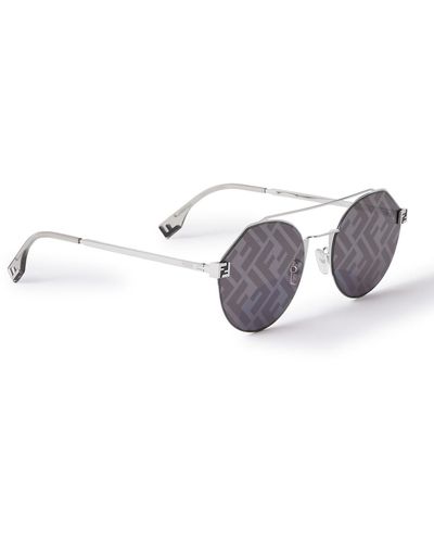 Fendi Sky Metal Round-frame Sunglasses - Metallic