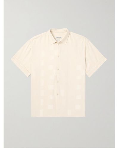 A Kind Of Guise Elio Checked Cotton And Silk-blend Twill Shirt - Natural