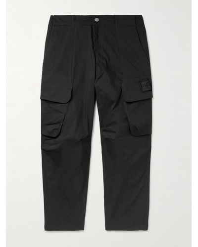 Stone Island Shadow Project Straight-leg Stretch Cotton-blend Gabardine Cargo Pants - Black