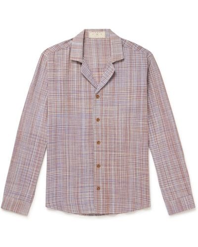SMR Days Paloma Camp-collar Checked Cotton-madras Shirt - Purple