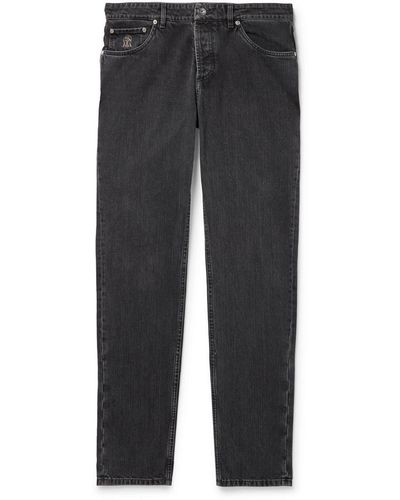Brunello Cucinelli Slim-fit Denim Jeans - Gray
