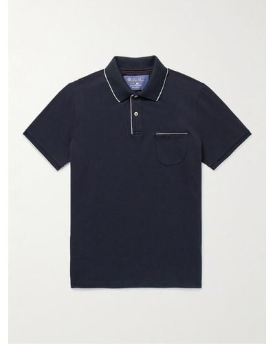Loro Piana Regatta Stretch-cotton Piqué Polo Shirt - Blue
