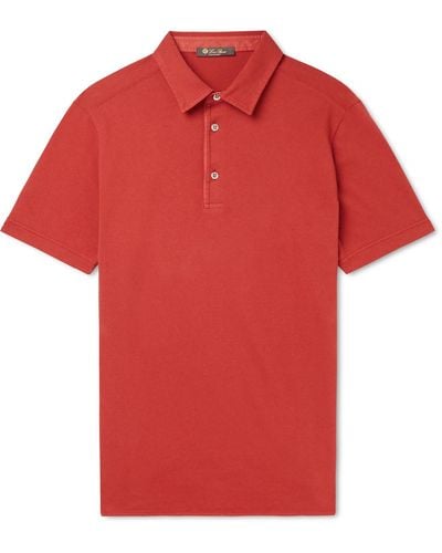 Loro Piana Cotton-piqué Polo Shirt - Red