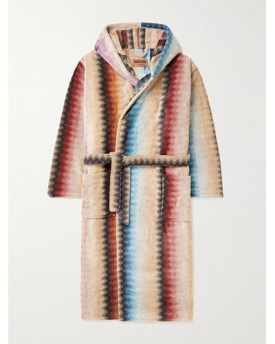 Missoni Byron Cotton-Terry Jacquard Hooded Robe - Mehrfarbig