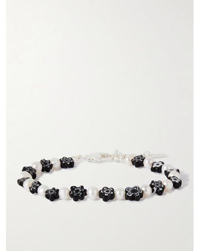 Eliou Onlin Armband aus Silber mit Zierperlen aus Glas und Perlen - Mettallic