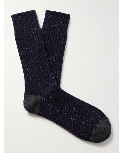 Anonymous Ism Ribbed-knit Socks - Blue