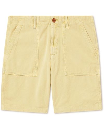 Outerknown Seventyseven Straight-leg Organic Cotton-corduroy Shorts - Yellow