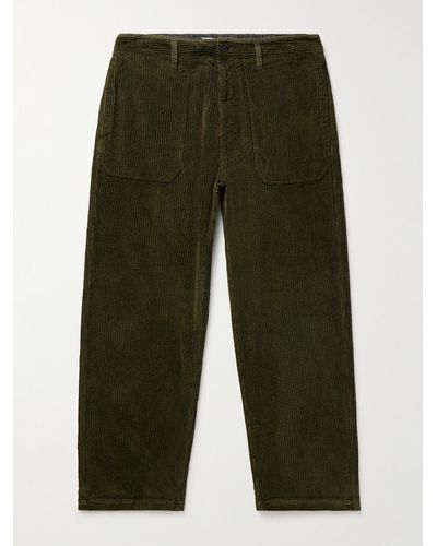 Stone Island Straight-leg Cotton-corduroy Trousers - Green
