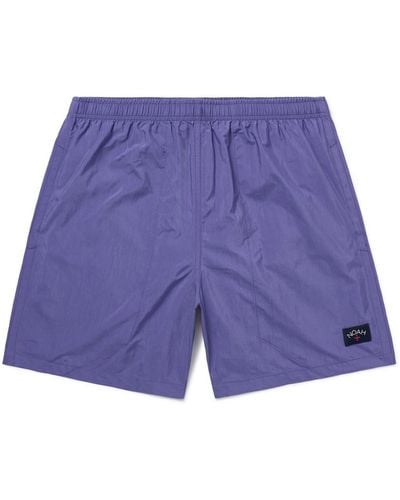 Noah Straight-leg Mid-length Logo-appliquéd Swim Shorts - Purple
