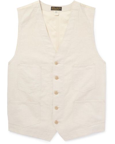 RRL Cotton And Linen-blend Canvas Waistcoat - Natural